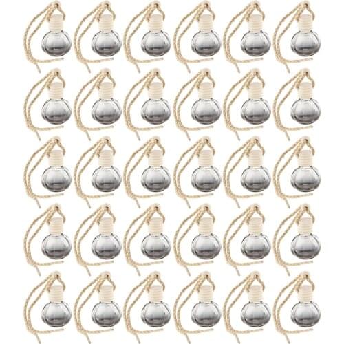 30Pcs Empty Glass Bottle Fragrance Car-styling Car Hanging Perfume Pendant Auto Decoration For Essential Oils Diffuser 10ml