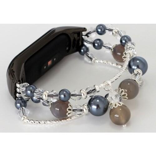 Mi Band 5 Strap Bracelet for Xiaomi Mi Band 4 3 Replacement Bands Beaded Wristband Correa Pulsera Watchband Accessories Pink