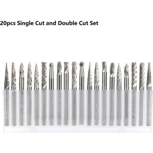 Tungsten Carbide Rotary Burrs 3X3Mm Rotary Tools Accessories Singe Cut and Double Cut Rotary Files