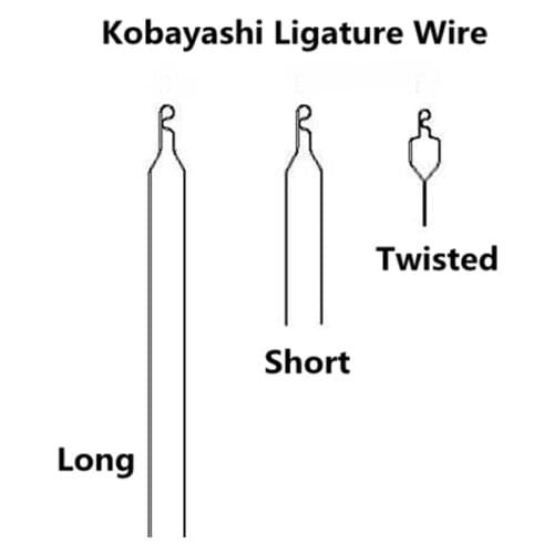 100Pieces Dental Orthodontic Kobayashi Ligature Wire S.S Long Short Twisted 012" 014"