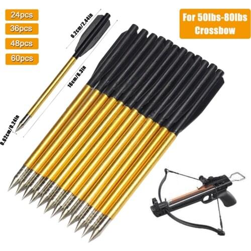 6.3 Inch Archery Arrows for 50lbs-80lbs Crossbow Archery Pistol Kids Adults Fishing Hunting Target Shooting Practice Mini Arrows