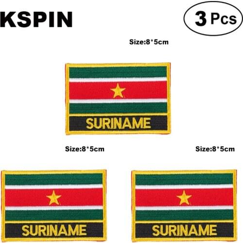 Suriname Rectangular Shape Flag patches embroidered flag patches national flag patches for clothing DIY Decoration
