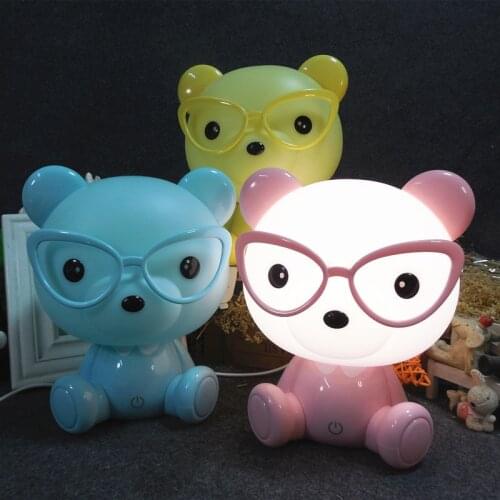 Rabbit Lamp Baby Night Lights Pig Bear Led Night Lamp Bedroom Cartoon Animal Table Lamp Kids Birthday Christmas Gifts Home Decor