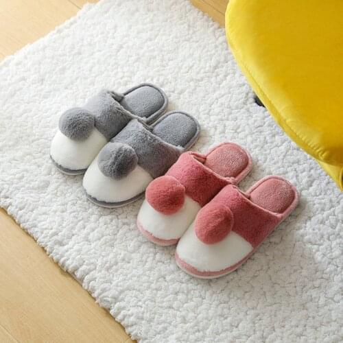 Mens and Womens Cotton Slippers Home Autumn and Winter Indoor Non-slip Warm Home Furnishing Couple Winter Thick Wool