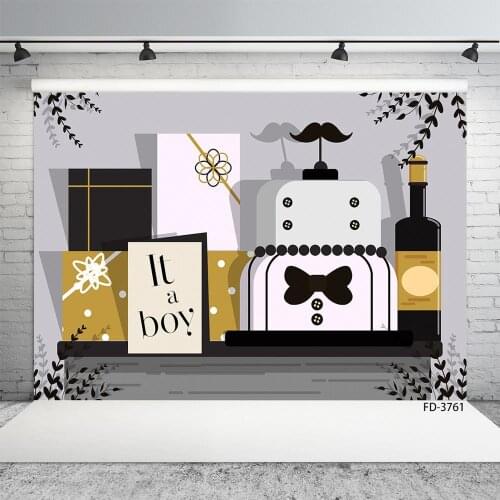 Cartoon Simple Boys Birthday Background Decoration Baby Shower Children Portrait Vinyl Backdrops Photocall Photo Studio Props