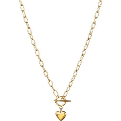 Vintage heart necklace initial friendship necklace Punk Stainless Steel Multilayer bohemian necklaces Jewelry Wholesale