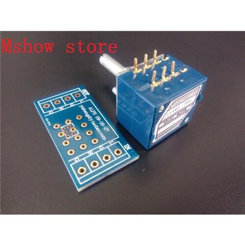 Mshow Japan ALPS Volume control 27 type Dual potentiometer 10K 50k 100K RK27 Round shaft With adapter PCB