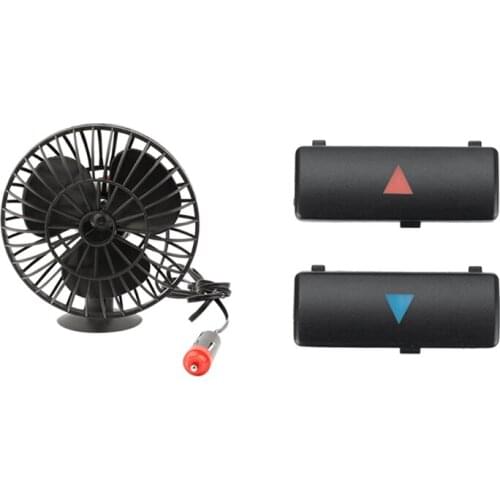 1Set 12V Truck Fan Vehicle Auto Cooling Cigarette Lighter & 2Pcs A / C Temperature Control Panel Switch Button Key Cover
