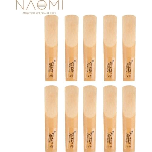 Naomi 10pcs/box Tenor Saxophone Reeds 2.5 Strength Reeds 2-1/2 Saxophone Reeds Musical Instrument Accessories