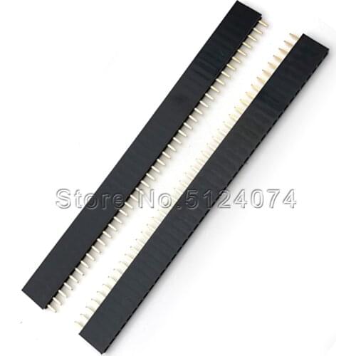 10pcs/lot Single row female 40pin spacing 2.54 mm row pin socket female seat 1*40P straight needle connector