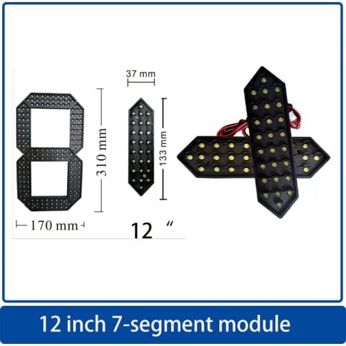 12 Inches7 Segments LED Display Number Module,LED clock screen / Oil price screen / Scoreboard,Outdoor highlight screen
