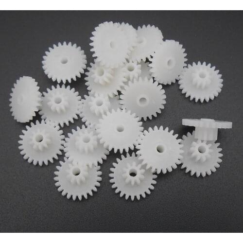 20Pcs X 0.5 Modulus 0.5M Double Gear Reduction Bilayer Gears 24 Teeth + 10 Teeth Aperture 2.05mm 2B Loose Fitting 24T 10T 24102B