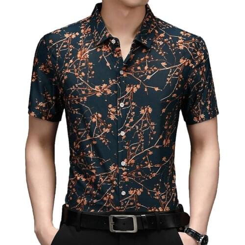2021 Fashion Summer Short Sleeve Mens Clothing Luxury Hawaiian Print Shirt for Men Shirts Vintage Streetwear Jerseys Dress 1052