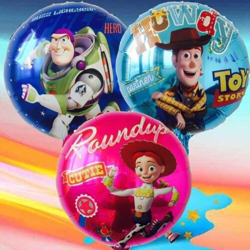 Toy Story 4 Cartoon Figures Woody Buzz Lightyear Jessie 5pcs Foil Balloons Birthday Party Decorations Supplies Kids Toys Gifts