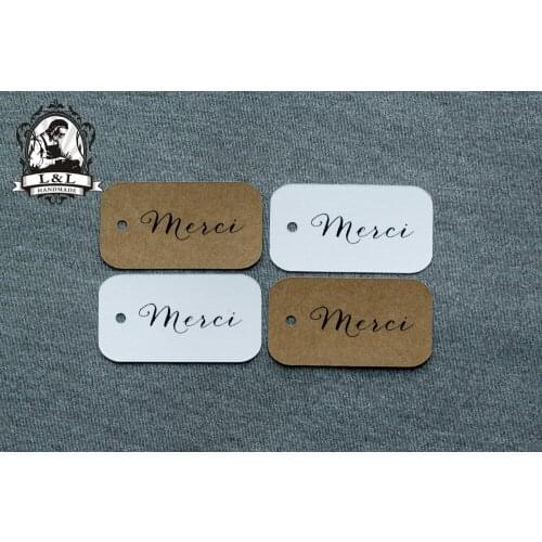 #56 200 pcs 3.5x6.5cm kraft/white paper label wedding favor tags attend a wedding Label customization Happiness sweet label