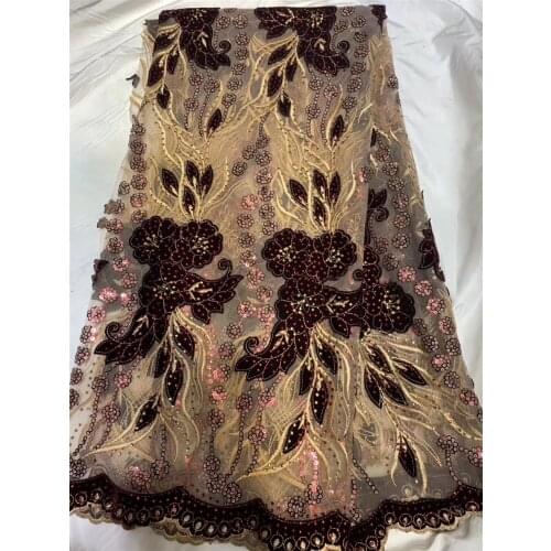 African Lace Fabric Embroidered Nigerian Sequin Lace Fabric 2021 High Quality French Tulle Lace Fabric for Women H3639