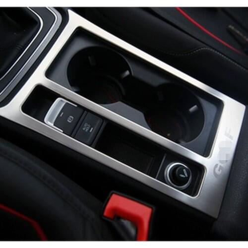 Stainless Steel Car Cup Holder Console Water cup frame decoration panel For Volkswagen Golf 7 MK7 GTI car sticker car interior