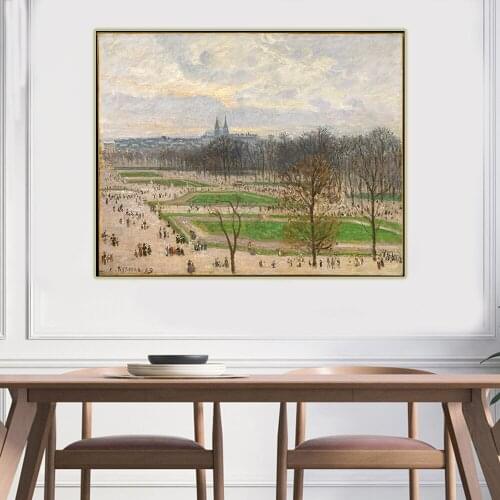 Citon Camille Pissarro《The Garden of the Tuileries on a Winter Afternoon》Canvas Art Oil Painting Artwork Picture Home Decoration