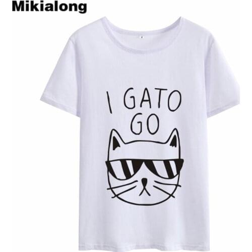 Mikialong Harajuku Cat T Shirt Women 2018 Kawaii Funny Women Tshirt Top Tee Shirt Femme Summer Short Sleeve O-neck Blusas Mujer