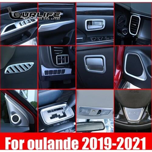 ABS Interior Refit Kit Glove Storage Box Door Bowl Speaker AC Cover Trim For Mitsubishi Outlander 2019 2020 2021 Accessories