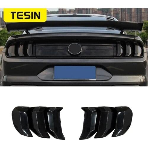 TESIN Lamp Hoods For Ford Mustang Car Tail Light Tirm Cover Stickers Rear Lamp Hood Accessories Trim For Ford Mustang 2018 2019