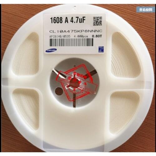 CL10A475KQ8NNNC CL10A475KP8NNNC CL10A475KP8NFNC CL10A475KL8NRNC 0603/1608 4.7uF 6.3V 10V 16V 25V X5R ±10% Chip capacitors