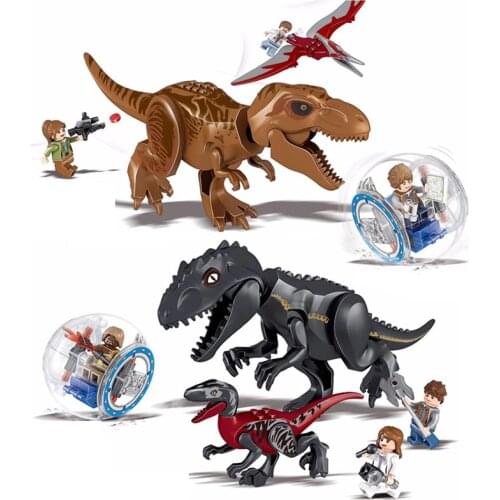 Jurassic World 2 Dinosaur Building Blocks Jurassic Dinosaur Figures Bricks Tyrannosaurus Rex Indominus I-Rex Model Toys