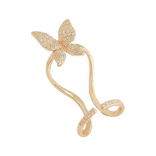 Korean New Personalized Nail Ring Female Butterfly Shiny Zircon Ins Fingertip Opening Adjustable Index Finger Ring