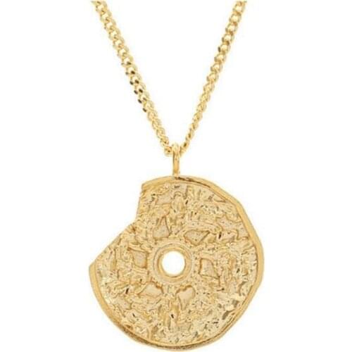 Roman Coin Retro Gold Coin Irregular Pattern Sun God Necklace Short Necklace Female