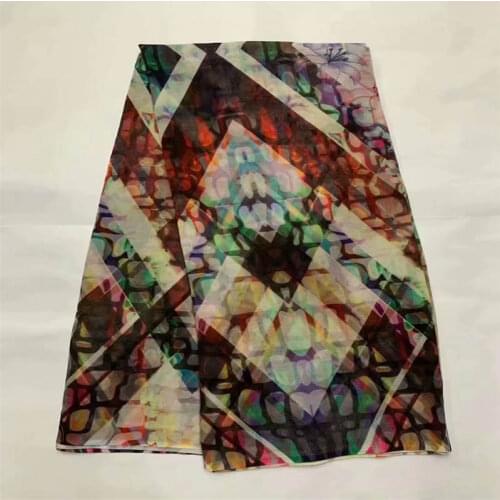 Hot selling high quality 100% cotton african lace fabric 5 yards printed fabric for womens dresses. L781712