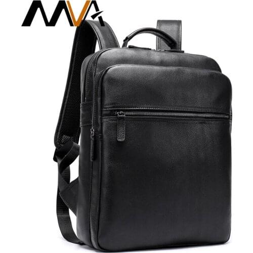 Fashion Male Mochila Travel Notebook Backpack Multifunction USB Charging Mens Genuine Leather Backpacks For Teenagers Anti Thief