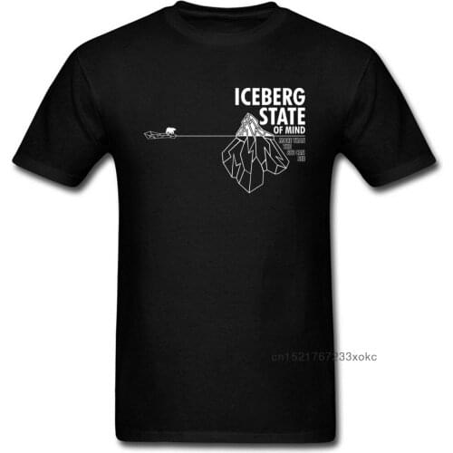 ICEBERG STATE Tops & Tees Men T-shirt Black White T Shirt Summer Novelty Tshirt Cotton Short Sleeve Sweatshirt More Than You See