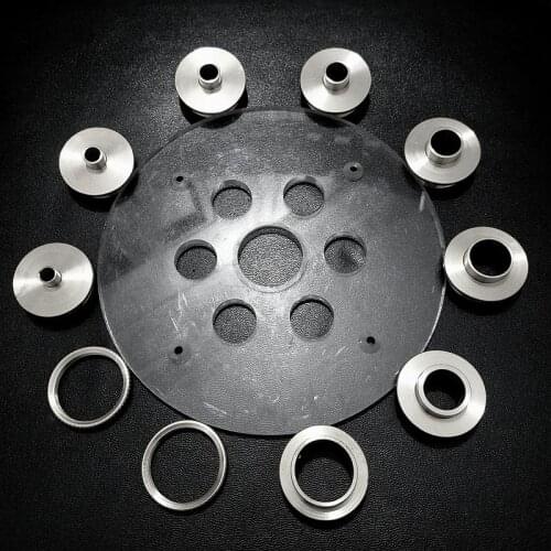 Set of Round Base Plate + 10PCS Aluminium Alloy Router Template Guide Bushings