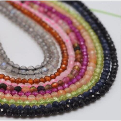 Natural black sharp crystal garnet cut loose beads2-3m semi-finished small code beads Make necklace DIY bracelet accessories38cm