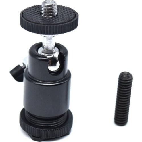 New Small Mini ball head for Camera with hot shoe adapter and 1/4 inches thread