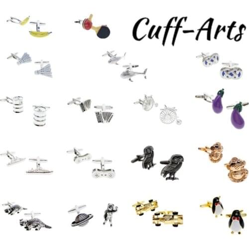 New Fashion Design Mens French Shirt Cufflinks Button Gold and Fashion Racket Badminton Aircraft Shape Cufflinks