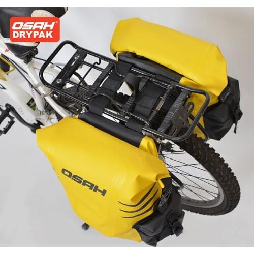 OSAH 24L Blue Yellow Orange Camouflage Waterproof Outdoor Hiking Camping Cycling Bike Back Seat Bag/ A Pair Bicycle Carriers