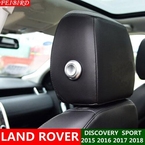 ABS Seat Headrest Head Rest Pillow Adjust Button Ring Cover Trim 4PCS/SET For Land Rover Discovery Sport 2015 - 2019