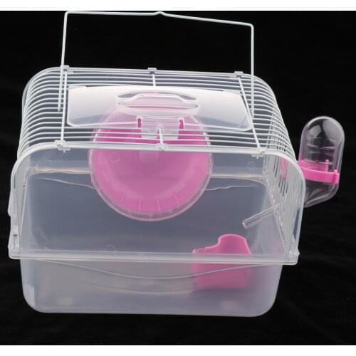 Portable Pet Hamster Cage Guinea Pig Gerbils Mice House with Heel