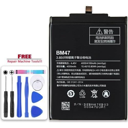 For Xiaomi Redmi 3 3s 4x 3pro Hongmi 3 3s 4x 4100mAh BM 47 BM47 Mobile Phone Replacement Battery For Xiaomi Redmi 3 3s 4x 3pro