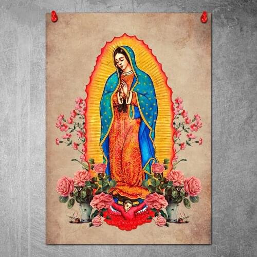 Modern Canvas Poster Virgin of Guadalupe Wall Art Painting Nordic Posters and Prints Wall Pictures for Home Decor No Frame