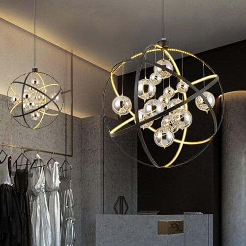 LED Modern Pendant Lights Round Glass Ball Hanging Lamps Restaurant Kitchen Cabinet Lanterna Home Indoor Living Room Lighting