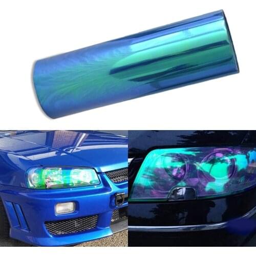 120*30cm Shiny Chameleon Auto Car Styling Headlights Taillights Translucent Film Lights Turned Change Color Car Film Stickers