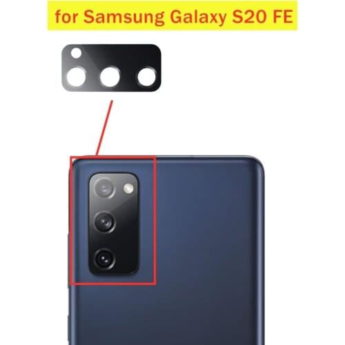 2pcs for Samsung Galaxy S20 FE Back Camera Glass Lens Main Rear Camera Lens with Glue for Galaxy S20 FE Repair Spare Parts