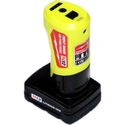 USB adapter Charger for Milwaukee M12 N12 12V Li-ion Power Tools Battery Power Bank to charger the cell phone ipad