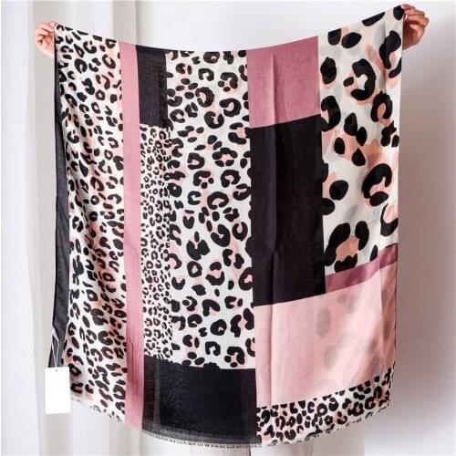 Visrover Beach Scarves High Quality Natural Animal Leopard Print Scarf Leopard Hijab Women Scarfs Fashion For Summer Wholesales