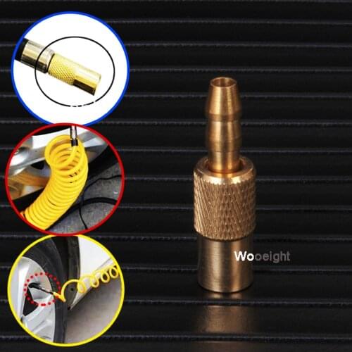 Wooeight 1Pc Auto Brass 6mm Tyre Wheel Air Chuck Inflator Tire Pump Valve Clip Clamp Connector Adapter Car Accessories