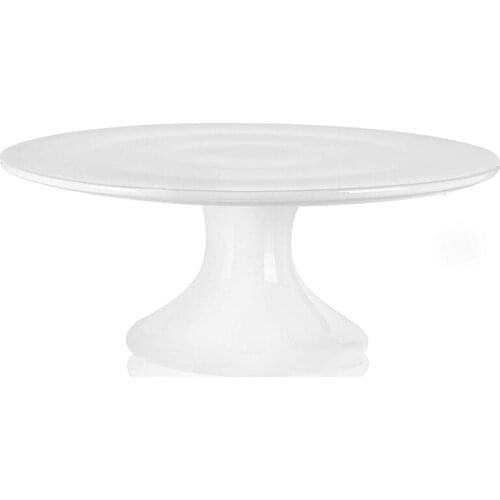 10-Inch Porcelain Round Cake Stand, Cake Plate, Dessert Stand, Cupcake Stand for Parties, Home Decorating Stand, White