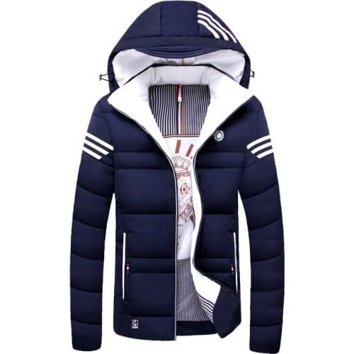 2019 Winter Cotton-padded Clothes Mens Jacket Hooded Thick Cotton-padded Clothes Mens Korean-style Youth Students down Feather