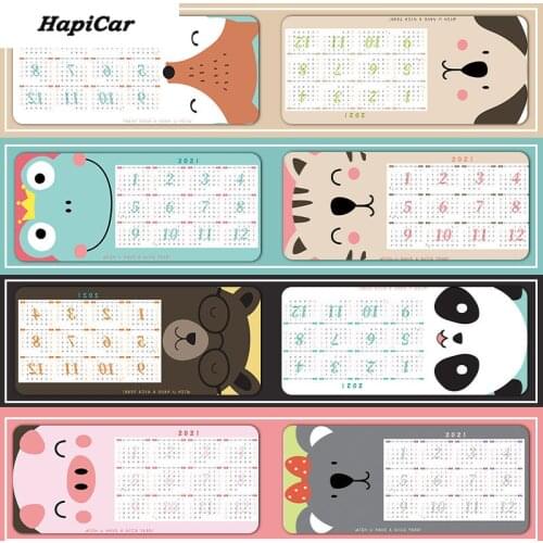 900x400cm Mouse pad super large game keyboard pad desk pad calendar 2021 date cute animal girl mat